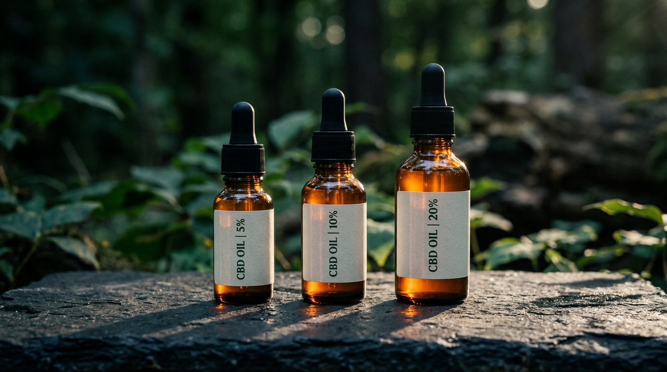 CBD olie styrker 5% 10% 20%